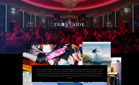 Frontside Marketing: Crafted a new site from scratch for an experiential marketing firm that is relaunching post COVID. 
