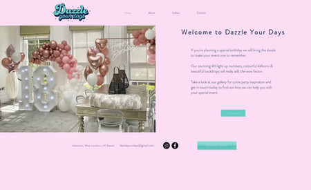 Dazzle Your Days: Design and creation of a simple one page site that fit within brand. Low budget project. 