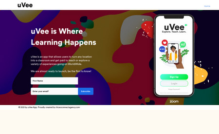 Uvee: The perfect landing page for an app launch. 