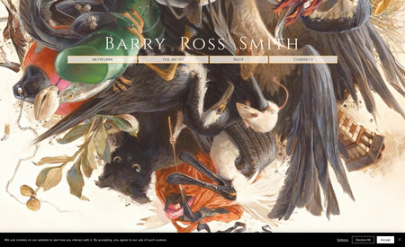 Barry Ross Smith: Website for the New Zealand Artist
Solutions:
- 2 different sign-up/login variations and different users area was custom coded for art collectors and wholesalers 
- Complex solution for database management system for handling lot's of prints, different images for different options like frames/sizes/colors of the frame/print orientation and combinations of each of them
- Custom store creation including custom product pages
- lot's of front end unique solution using the custom code (e.g. 100 days project or different sliders)
- Backend logic for custom elements / triggered mails / authentication / updating store items.
- more than 100 unique cases coded for different behaviors of the custom store.
- A lot of front-end solutions to have a best design we could propose
- Few separate stores for prints/original/limited reproductions with own logic..
