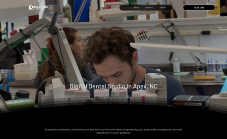 RealTimeDental: Website created for Real Time Dental Lab in North Carolina for Dental Practices to get easy access to sending their dental cases for full arch prosthetics and restorations. Seamless layout with easy functionality on new shipping system set up.