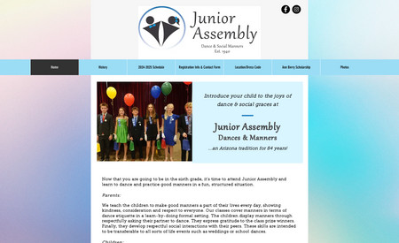 Junior Assembly: Junior Assembly provides ballroom dance and social etiquette lessons to sixth grade boys and girls in a fun and structured environment.