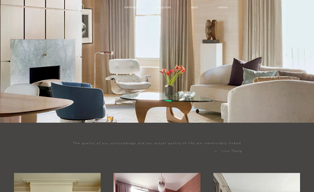 Lisa Tharp: Interior & Architecture web-design.
The challenge was to achieve a classic look of website that wouldn't draw attention from the projects presented.
