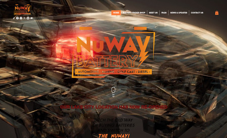 NuWAYBATTERY, INC.: Full website, online store and video graphics for battery company out of Georgia. 