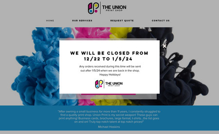The Union Print Shop: Created a completely new website for progressive print shop located in Mesa Arizona. We also provided mobile optimization, graphic design work and search engine optimization assistance.