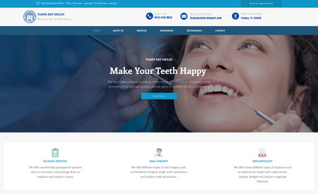 Tampa Bay Smiles: It's been a pleasure to work for a dentist's website. I have tried my level best to work on the SEO and bring them to the top of the google SERP. :)