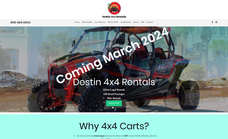 Advanced Website Destin 4x4 Rentals: Wireframing and Prototyping for https://www.destin4x4.com/: Before diving into the actual design, we created wireframes and prototypes to visualize and validate the structure, layout, and functionality of the website. This helps ensure a clear understanding and alignment with the client's expectations.