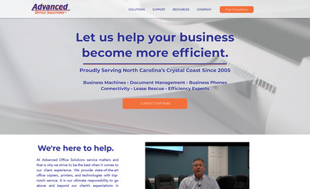 Advanced Office Solutions: Advanced Office Solutions needed a robust website with lots of information around their services and equipment.