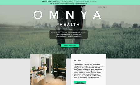Omnya Health: landing page design 