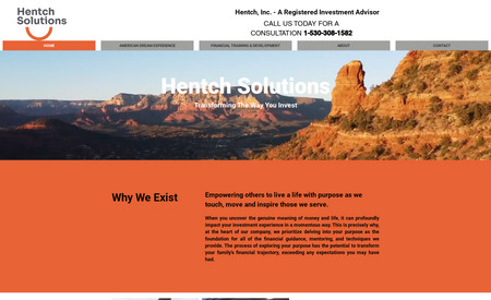 Hentch Solutions: We did a complete redesign of this website. Modernized it with a parallax flow, streamlined content and appearance, and created all the content based on clients instructions. The project took 4 weeks to complete. 
