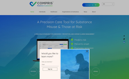 Compris: ComprisCare is a website that offers personalized coaching and support to individuals seeking to improve their mental and emotional wellbeing. I created a visual identity that reflects the site's mission of providing compassionate, supportive care. The site is designed to be user-friendly, with clear navigation and messaging that effectively communicates the company's key messages and services. The site features high-quality images and multimedia content that showcase the benefits of ComprisCare's services, along with detailed information about the company's approach to mental and emotional wellness coaching.