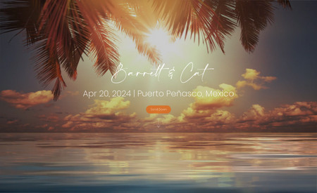 Barrett & Cat: The Barrett & Cat wedding website, meticulously crafted by GeniusPro, elegantly showcases their special day with detailed information and features like RSVP, travel guide, and photo sharing, all set against the picturesque backdrop of Puerto Peñasco, Mexico.