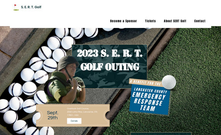 SERT Golf: Nonprofit single landing page with payment feature 