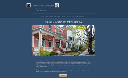 Family Institute of Va: A professional website for the Family Institute of Virginia. They provide a broad range of family and individual therapy services as well as professional training to clients in Richmond, Virginia and from around the country.