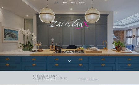Zara Vaux Lighting: A redesign project for a Lighting Designer based in Suffolk, UK. Content and the website user journey was updated to improve usability and encourage quality enquiries.