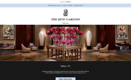 The Ritz-Carlton Dallas: We are proud partners with The Ritz-Carlton Dallas, managing their marketing campaigns from web design, social media, photography & videography. With high quality demands from this top luxury hotel, you can rest assured that your project is handled by true professionals.
