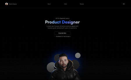 Danish Qamar: Sure! Here is a short description of the project:

For this project, I designed and launched my own portfolio website from scratch using EDITOR X. I wanted to create a website that would showcase my work and skills as a designer, and provide an easy way for potential clients and employers to learn more about me and get in touch.
