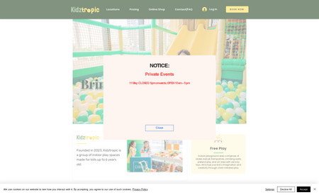 Kidztropic: website design to development 