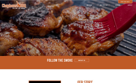 Chophouse BBQ: Chophouse BBQ is a startup brand. Although they've been running their business for a while, the client did not have a direction for developing the brand. Together, we work with them to provide feedback, valuable expertise, and advice that helps our clients design a new logo and website to help push their brand awareness. They were very happy with the logo icon representing their brand and were satisfied overall with their website, which they can now share with their customers and audiences. Most importantly, they can now take inquiries through their website. 