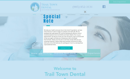 Trail Town Dental: Trail Town Dental was a rename, rebrand and redesign project with new business owners. This included a WordPress migration and new onsite staff photos.  The new website represents a new look and feel for their professional services. 