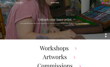 Jodie McGuren Art: Ecommerce Website, using Editor X platform. 
Integrates with Paypal. 
We also assisted in copywriting, photography and video.