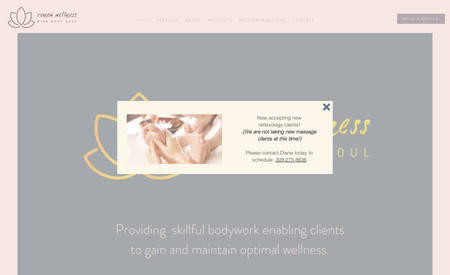 Movement Massage: Wix website built for a holistic wellness business.