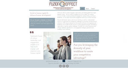 Fuzion Effect: Service-based consulting website for HR consulting.