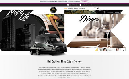 hallbrotherslimos-co: Custom website with custom graphics and logo.