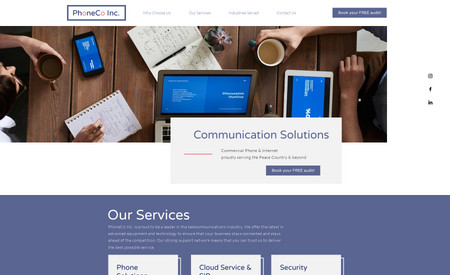 PhoneCo Inc.: Created a beautiful, custom website from scratch.