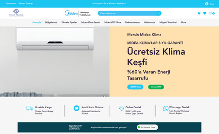 Mersin Midea Klima: Mersin ilinde Klima satış firması işletmesine Web sitesi tasarımı ve Google SEO + Google ADS hizmeti sağladık. Bu sayede müşteri portföyü artmaktadır. 