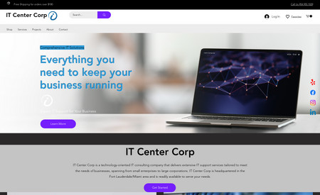 IT Center Corp: New website for an IT consultant company. 