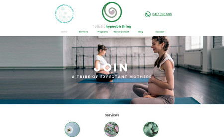 Holistic Hypnobirthing: Logo & branding, site design, training