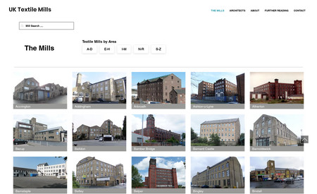 UK Textile Mills: A photographic record of Textile Buildings around the United Kingdom, with details of the location, the architect and other useful information.