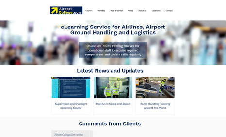 Airport College Page templates for an online training service.