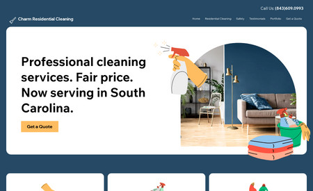 CharmCleaning: Website design for a cleaning company