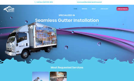 Seamless Gutter: We did a brand new basic website for this customer, and we are currently working on Google Ads with a low but really optimized budget, getting 1 lead per day on average.