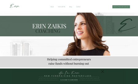 Erin Zaikis: Designed in a Day, website design for a fundraising and burnout coach