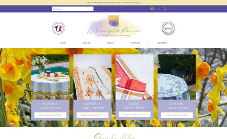 French Tablecloths: I created a fresh look and feel for this e-commerce website and streamlined the site organization. We added a lead magnet and features to build her mailing list.