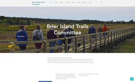 Brier Island Trails: Designed and developed this site, which is linked to via QR codes at the live location. Information panel texts provided in English and French. Now client maintained.