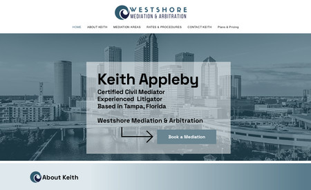 Westshore Mediation : Designed website and logo for professional mediator with booking capabilities.