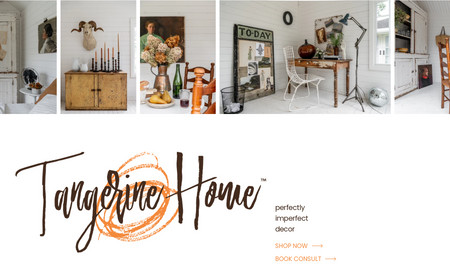 Tangerine Home: Designed logo and website for a home decor company.