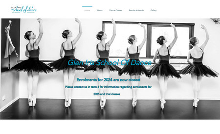 Glen Iris Dance of School: Website redesign