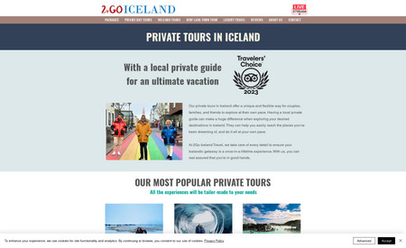 2 Go Iceland Travel: 2Go Iceland Travel is a local travel agency located in the Reykjanes Peninsula, near the newest volcanic eruption Fagradalsfjall-Geldingadalur. They help travelers explore Iceland in the most efficient and cost-effective way possible. Their team of travel experts are passionate about Iceland and are always available to answer any questions you might have.