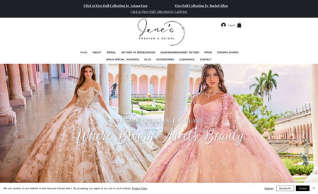Jane's Fashion : website design