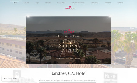 California CIty Hotel: Multiple pages, pay online options, custom graphics, pro photography, seo structure, written word content