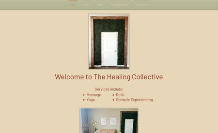 TheHealingCollective: Wix website built for a holistic wellness business.