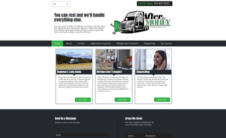 ATM Trucking: We redesigned their existing site using a template. We also animated their logo.