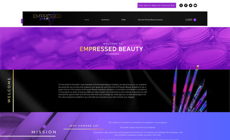 EmPressed Academy: This website was designed for a Nail Academy.