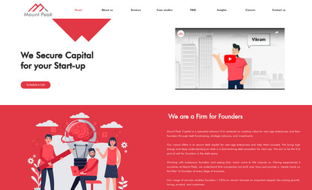 Mountpeak Capital: An EditorX website for a startup financial consultant 