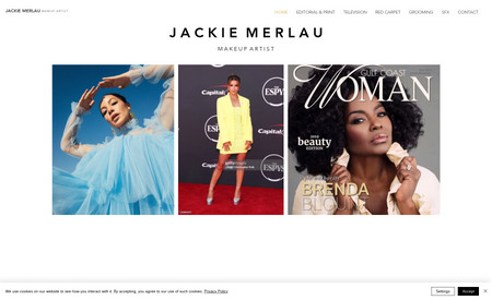 Jackie Merlau: Website for International Make-up Artist